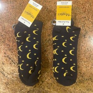 NEW! Maggie''s Organics Tab Footie Socks Moon Two Pair! NWT!